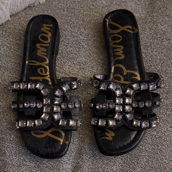 Sam Edelman Shoes - Sam Edelman Black Crystal Embellished Sandals